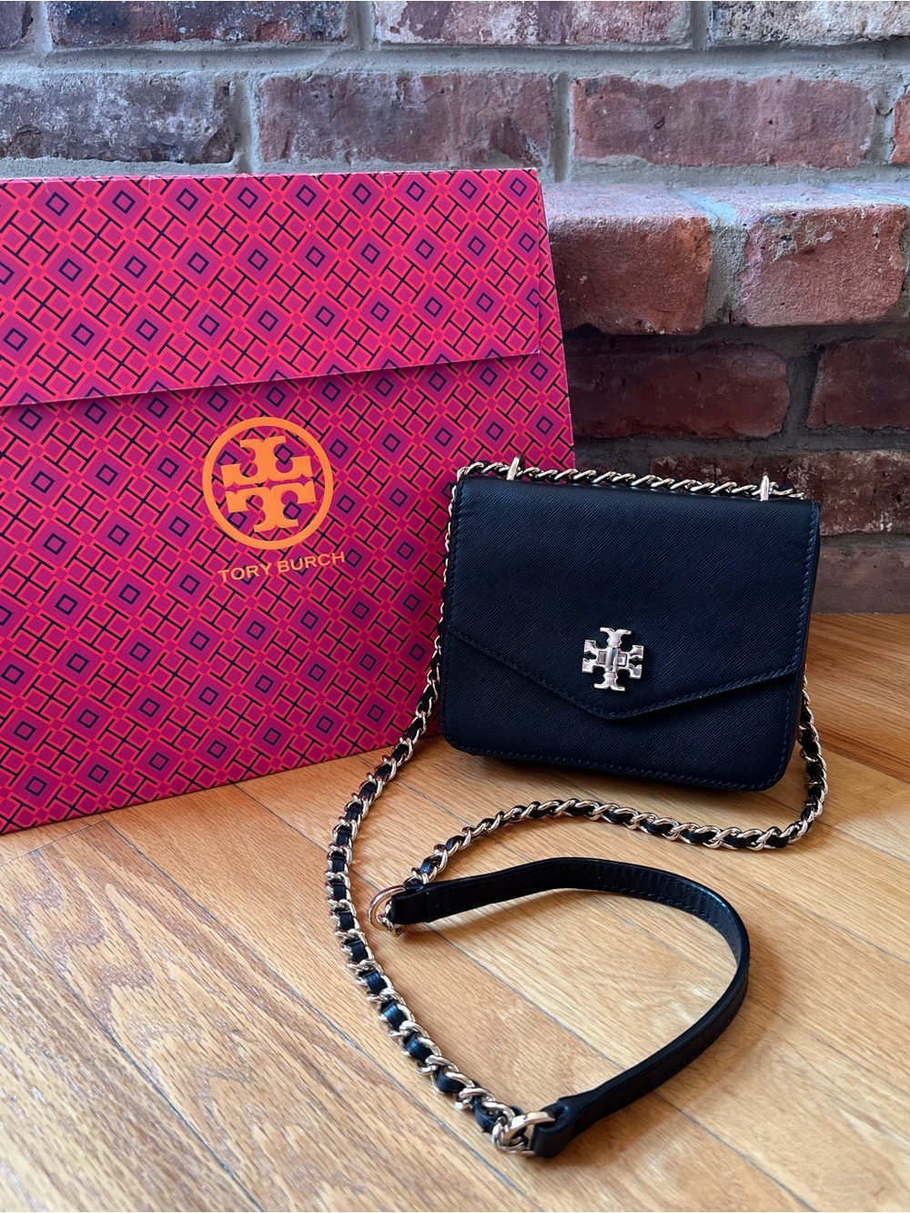 Tory Burch Black Kira Mini Chain Clutch Crossbody Bag